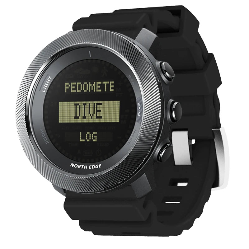 NORTH EDGE APACHE-D Men Free Dive Digital Watch Outdoor Sports Swimming Waterproof 100M Altitude Barometer Compass Wristwatches